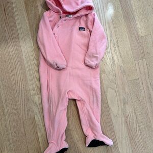 Patagonia Micro D Fleece Bunting Pink Kids Footie One Piece